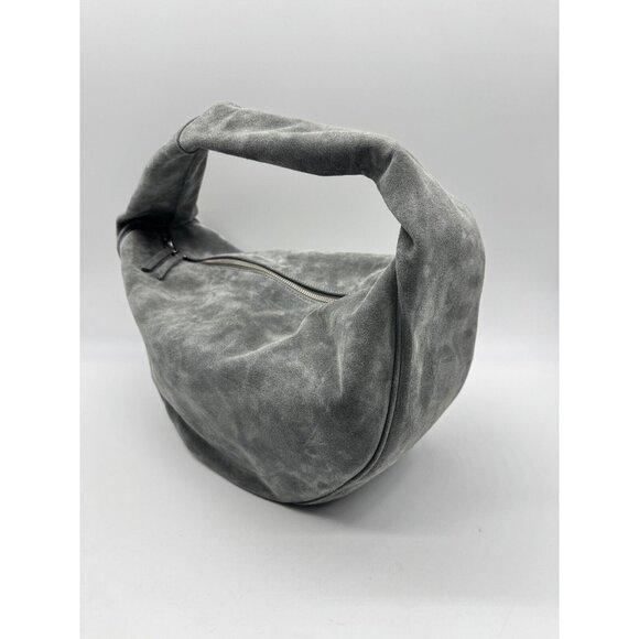 BY FAR Maxi Cush 100% cowhide leather large shoulder bag + Dust bag CEMENT SUEDE - Picture 6 of 14